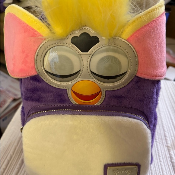 Loungefly Furby Backpack with Purple and Yellow Accents NWT - Picture 15 of 15
